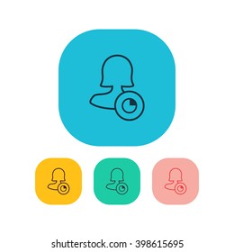 Female user timer icon