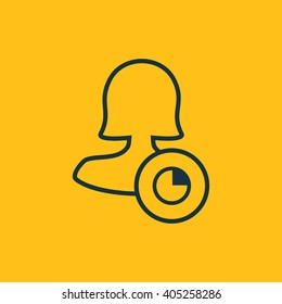 Female user timer icon