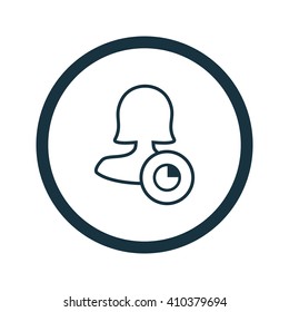 Female user timer icon