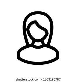 Female user vector icon on white background