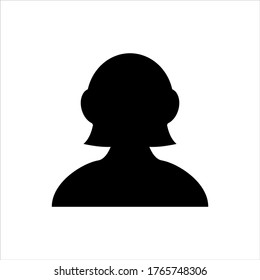 Female user vector icon on white background