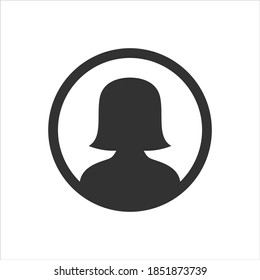Female user vector icon on white background
