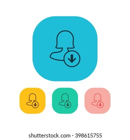 Female user vote down icon