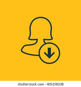 Female user vote down icon