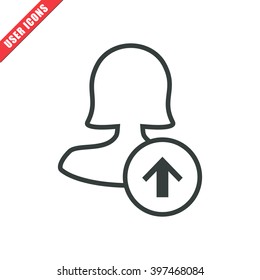 Female user vote up icon