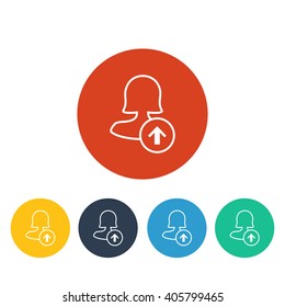 Female user vote up icon
