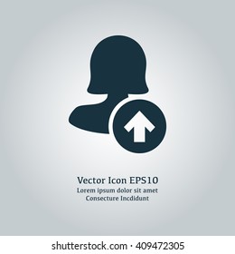 Female user vote up icon