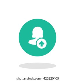 Female user vote up icon