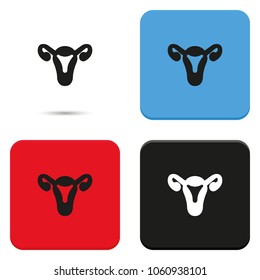Female uterus flat vector icon.