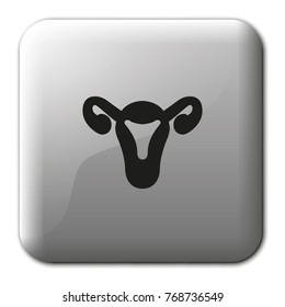 Female uterus flat vector icon.