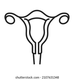 Female uterus icon vector isolated. Symbol of a female internal organ, womb and ovary. Health and medicine concept.