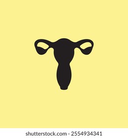 Female uterus silhouette icon vector illustration. Female organ. Women health, menstruation and menopause.