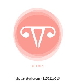 Female uterus vector icon in a minimal style. Can be used as icon, logo or any other ways