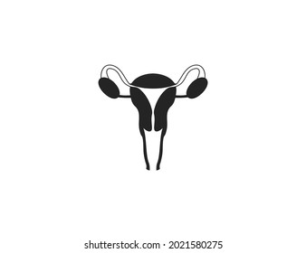 Female, uterus, womb icon. Vector illustration. Flat design.