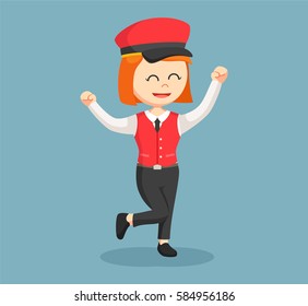 female valet feel excited