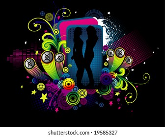 female vector abstract composition