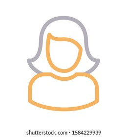 female vector color line icon 