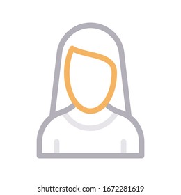 icono delgado de color vectorial femenino 