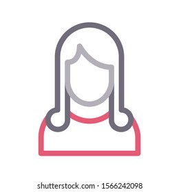 female vector colour line icon 