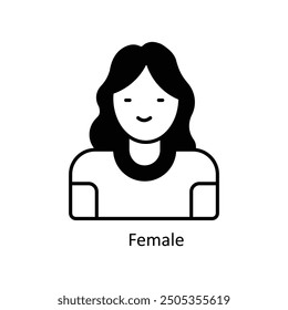 Female  vector filled outline Icon Design illustration. Graphic Design Symbol on White  background EPS 10 File