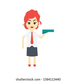 female vector flat color icon 
