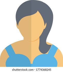 female vector flat color icon