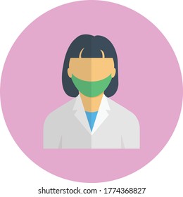 female vector flat color icon 