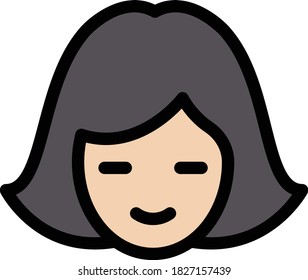 female vector flat color icon 