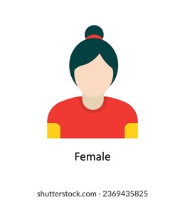 Icono plano del vector femenino Icono de ilustración. Símbolo del archivo EPS 10 de fondo blanco