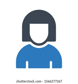 female vector glyph colour icon 