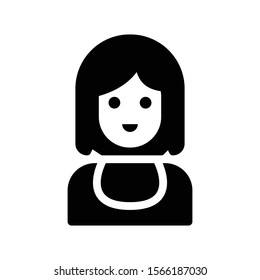 female vector glyph flat icon 