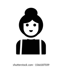 female vector glyph flat icon 