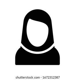 female vector glyph flat icon 