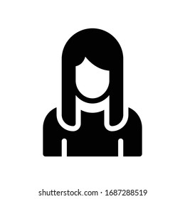 female vector glyph flat icon 