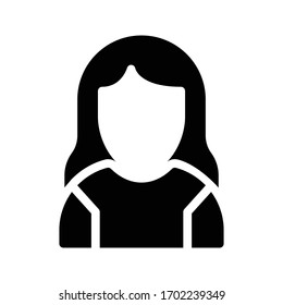 female vector glyph flat icon 