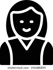icono plano de glifo vectorial femenino