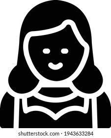 female vector glyph flat icon