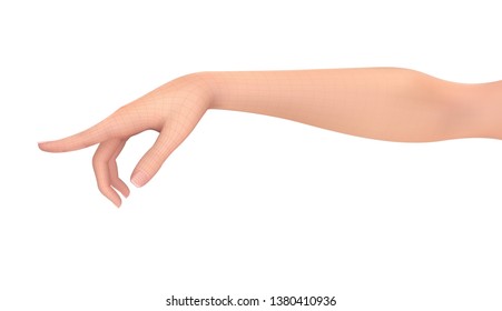 female vector hand with a gesture pointing to the side