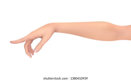 female vector hand with a gesture pointing to the side