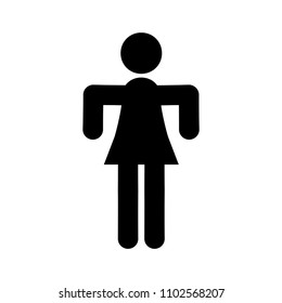 Female vector icon, isolated on white background