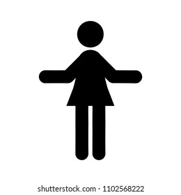 Female vector icon, isolated on white background