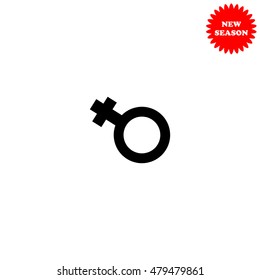 Female vector icon isolated on white background.