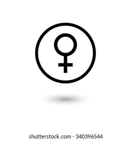 Female - vector icon with shadow