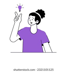 Female vector illustration with Idea