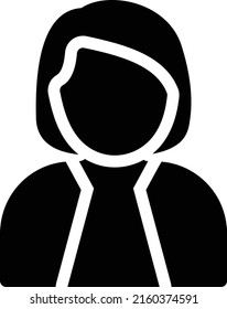 ilustración hembra vectora en un fondo transparente. Símbolos de calidad superior. Iconos vectoriales de glifos para diseño de conceptos y gráficos.