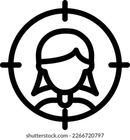 ilustración hembra vectora en un fondo transparente. Símbolos de calidad superior. Iconos vectoriales de línea delgada para el diseño de conceptos y gráficos. 
