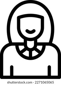 female Vector illustration on a transparent background. Premium quality symmbols. Thin line vector icons for concept and graphic design. 
