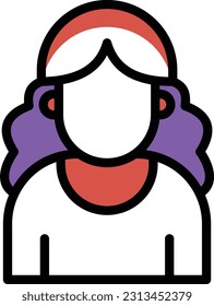female Vector illustration on a transparent background. Premium quality symmbols. Line Color vector icons for concept and graphic design.