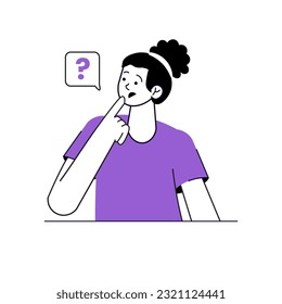 Female vector illustration with question mark