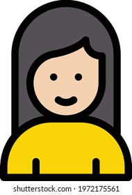 female vector line colour icon